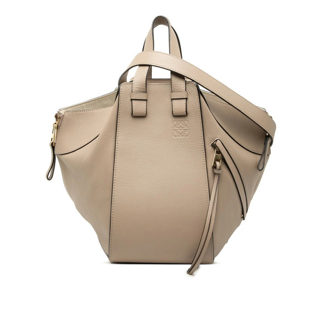 Loewe Hammock 2way Shoulder Bag Beige Cream Leather